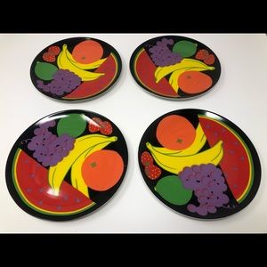 Funky Fruit dessert plates colorful small salad dishes bold appetizer plates